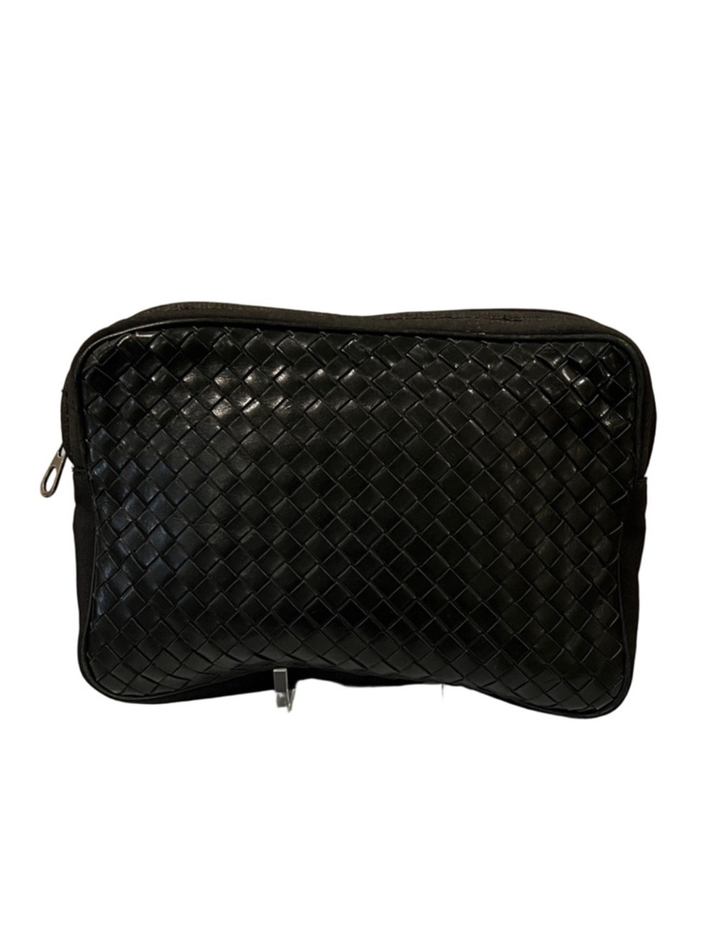 Bottega Veneta Black Intrecciato Clutch Bag / Makeup Case - piping breakthrough